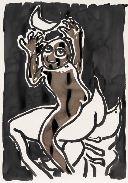 [2009] Moon, Acrylic Ink on paper, 100X71cm